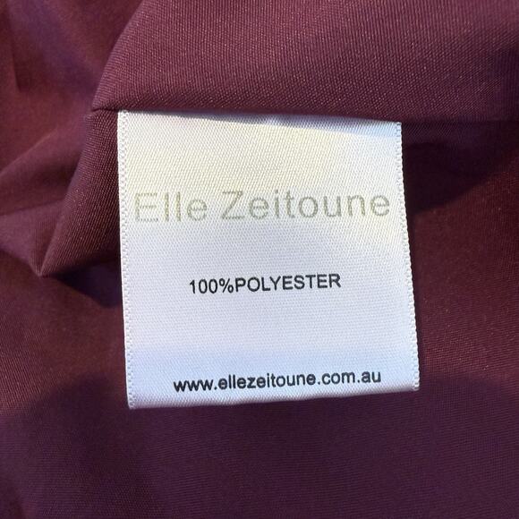 Elle Zeitoune Jayee Halter Gown Dress Burgundy Pleated Medium. Wedding. Party - Picture 11 of 12